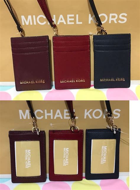 id card michael kors lanyard|michael kors badge holder.